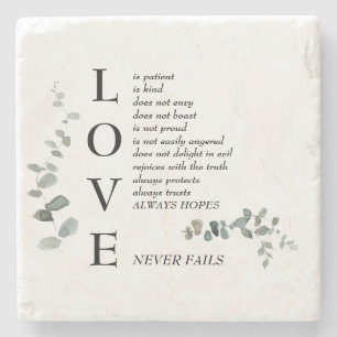 Love Scripture Definition Foliage Stone Coaster