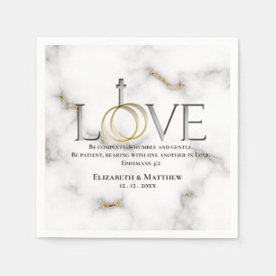 Love Scripture Verse Ephesians 4:2 Wedding Napkin