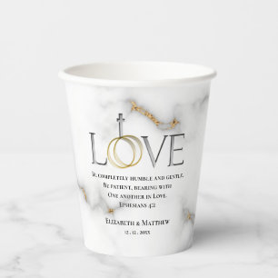 Love Scripture Verse Ephesians 4:2 Wedding Paper Cups