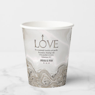 Love Scripture Verse Ephesians 4:2 Wedding Paper Cups