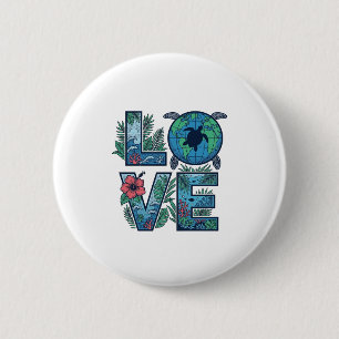 Love Sea Turtle Earth Tropical 2 Inch Round Button