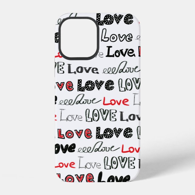 Love Seamless pattern. Love hand written lettering iPhone Case (Back)