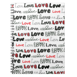 Love Seamless pattern. Love hand written lettering Notebook