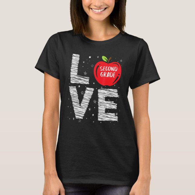 Love Second Grade Cool First Day Of School Student T-Shirt (Front)