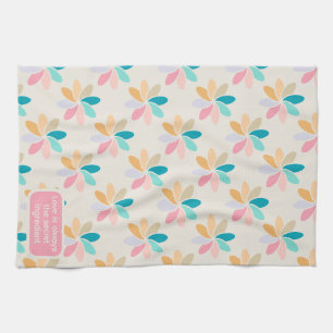 Love Secret Ingredient Pastel Pinwheel Pattern Kitchen Towel