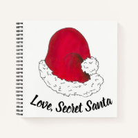 Love, Secret Santa Claus Merry Christmas Red Xmas