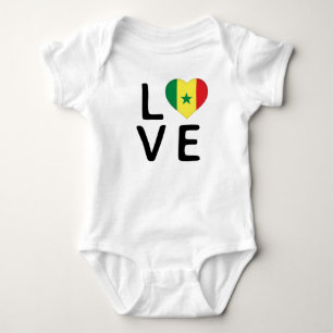 Love - Senegal Flag Baby Bodysuit