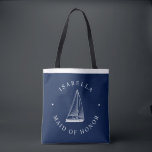 Love Sets Sail Nautical Wedding Party Tote Bag<br><div class="desc">Sailboat nautical themed wedding customized navy bags featuring the names of your wedding party and guest.</div>