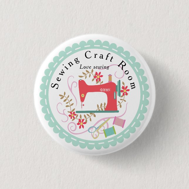 Love Sewing  1 Inch Round Button (Front)