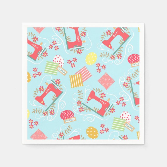 Love Sewing Blue Napkin (Front)