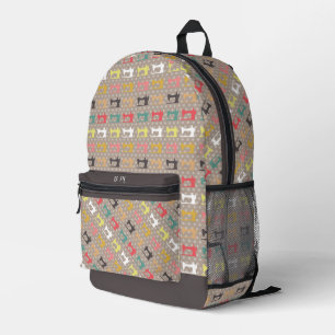Love Sewing Brown Printed Backpack