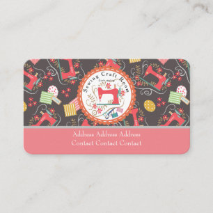 Love Sewing Cute Brown Business Card