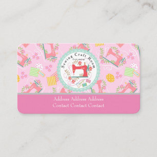Love Sewing Cute Pink Business Card