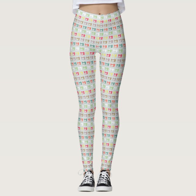 Love Sewing Machine Grey Leggings (Front)