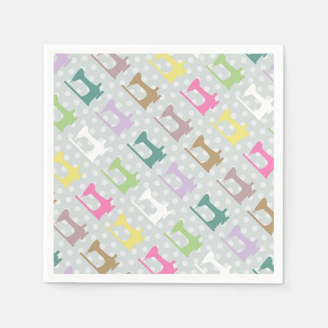 Love Sewing Machine Grey Napkin (Front)