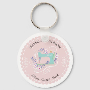 Love Sewing Machine. Peach Keychain
