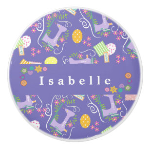 Love Sewing Machine Purple Ceramic Knob