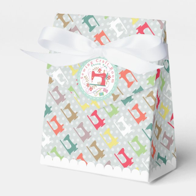 Love Sewing Machine Silhuoette Grey   Favor Box (Front Side)