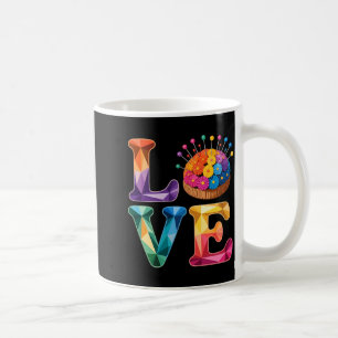 Love Sewing Quilting N Cushion Rainbow Crafter Wom Coffee Mug