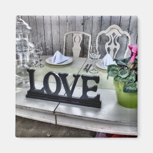 LOVE - Shabby Chic Outdoor Wedding Reception Magnet