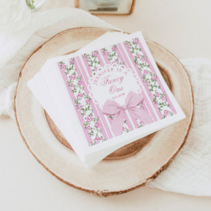 Love Shack Fancy One Coquette Bow 1st Birthday Napkin