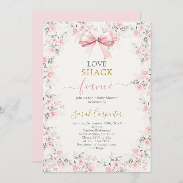 Love Shack Fiancé Bridal Shower Invitation (Front/Back)