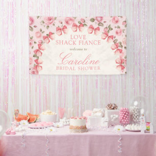 Love Shack Fiance Floral Bridal Shower Welcome Banner