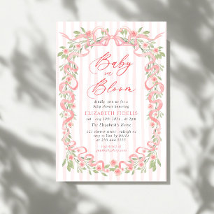 Love Shack Fiance Pink Bow Floral Bridal Shower Invitation