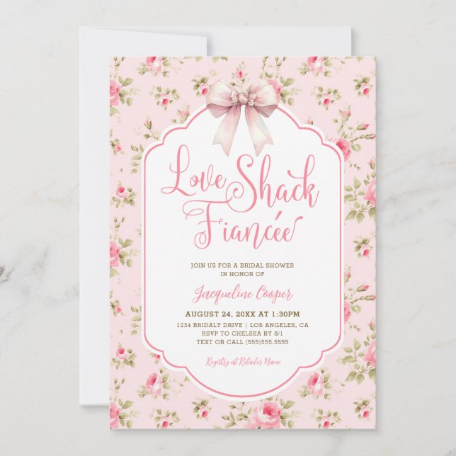 Love Shack Fiancee Bridal Shower Invitation (Front)