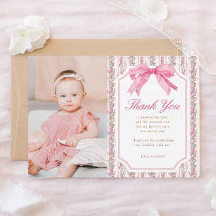 Love Shack Pink Fancy One Girl Birthday Thank You Card