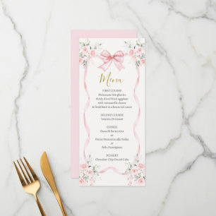 Love Shack Pink floral Menu Card