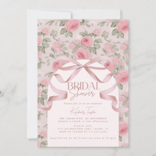 Love Shack Pink Roses Flowers Bridal Shower Invitation