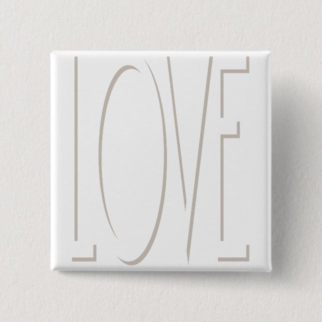 LOVE Shadow 2 Inch Square Button (Front)
