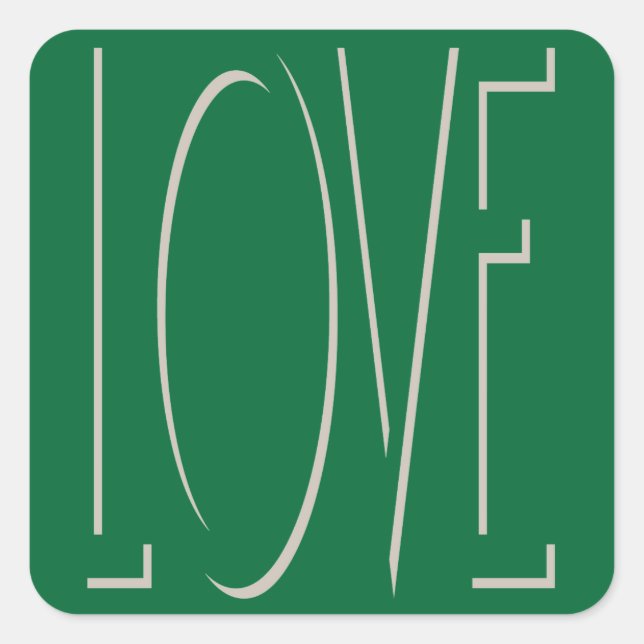 LOVE Shadow Square Sticker (Front)