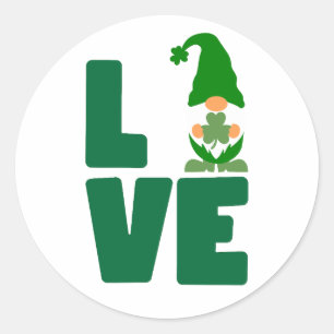 Love & Shamrock 🍀❤️ Classic Round Sticker
