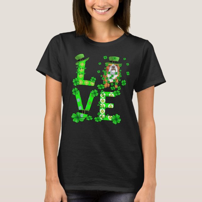 LOVE Shamrock Nurse Life Funny St Patrick's Day  T-Shirt (Front)