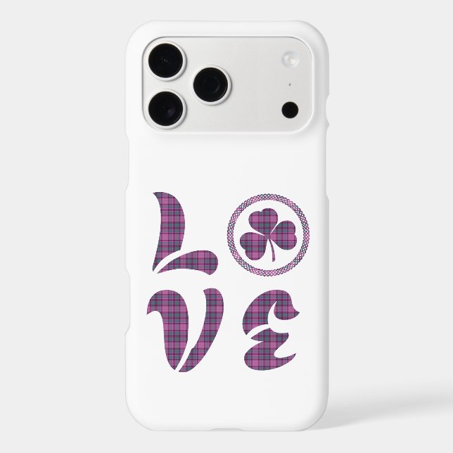 Love Shamrock Plaid Purple Teal Tartan iPhone Case (Back)