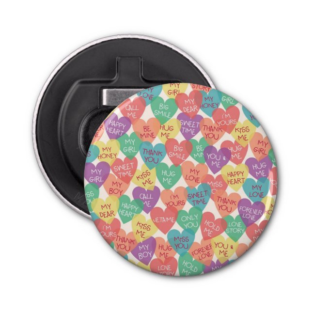 Love Shape Background Bottle Opener (Front)