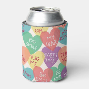 Love Shape Background Can Cooler