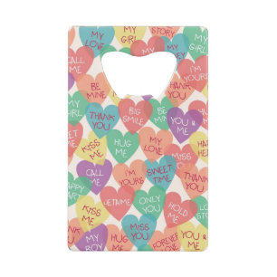 Love Shape Background Credit Card Bottle Opener