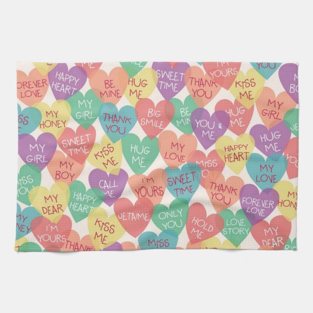 Love Shape Background Kitchen Towel (Horizontal)