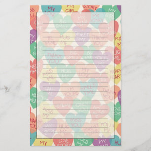 Love Shape Background Stationery