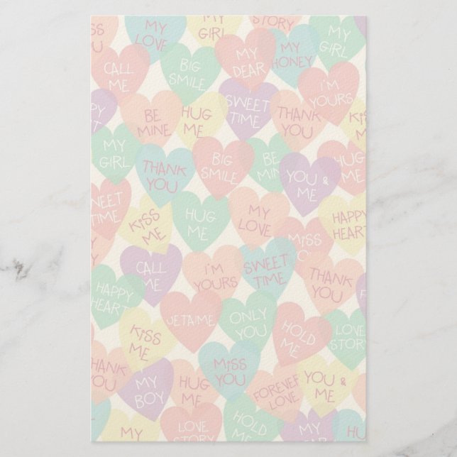 Love Shape Background Stationery (Front)