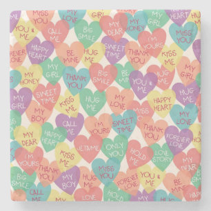 Love Shape Background Stone Coaster