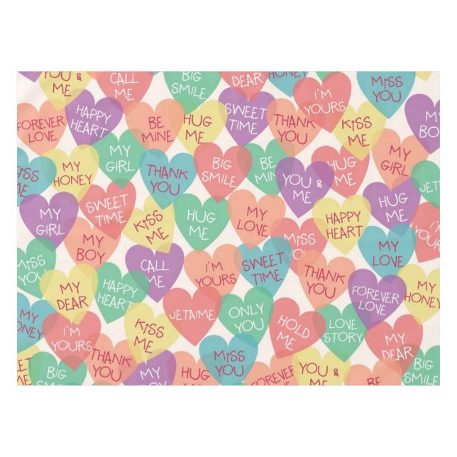 Love Shape Background Tablecloth (Front (Horizontal))