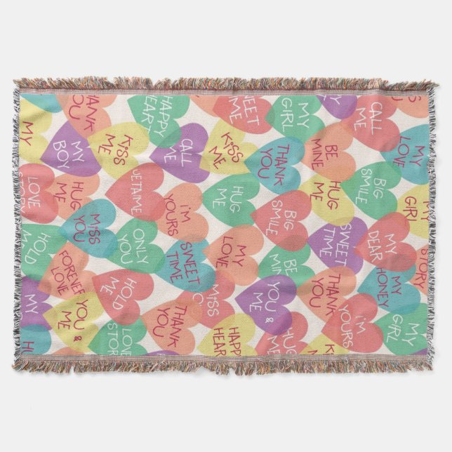 Love Shape Background Throw Blanket (Front)