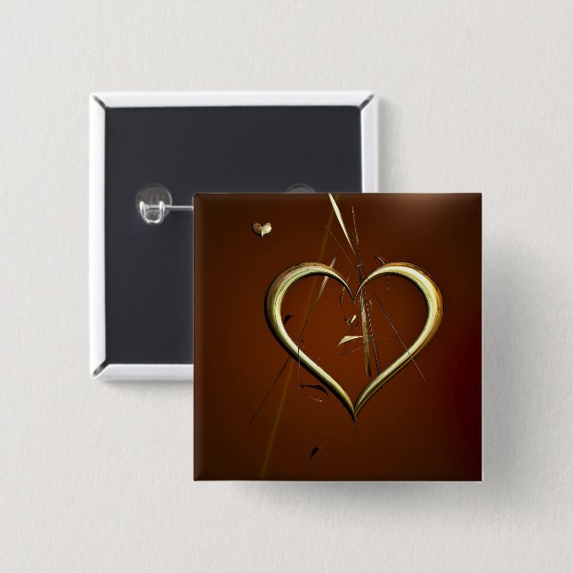 Love Shards of Gold Badge 2 Inch Square Button (Front & Back)