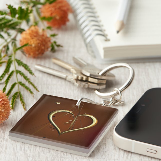 Love Shards of Gold Key Ring (Front Right)