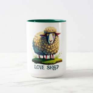 Love Sheep Two-Tone Coffee Mug