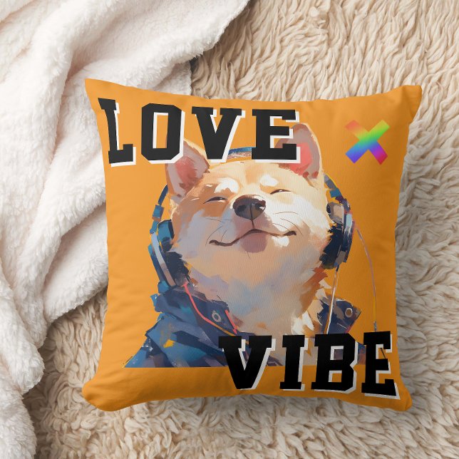 LOVE × SHIBA - Custom Throw Pillow (Creator Uploaded)